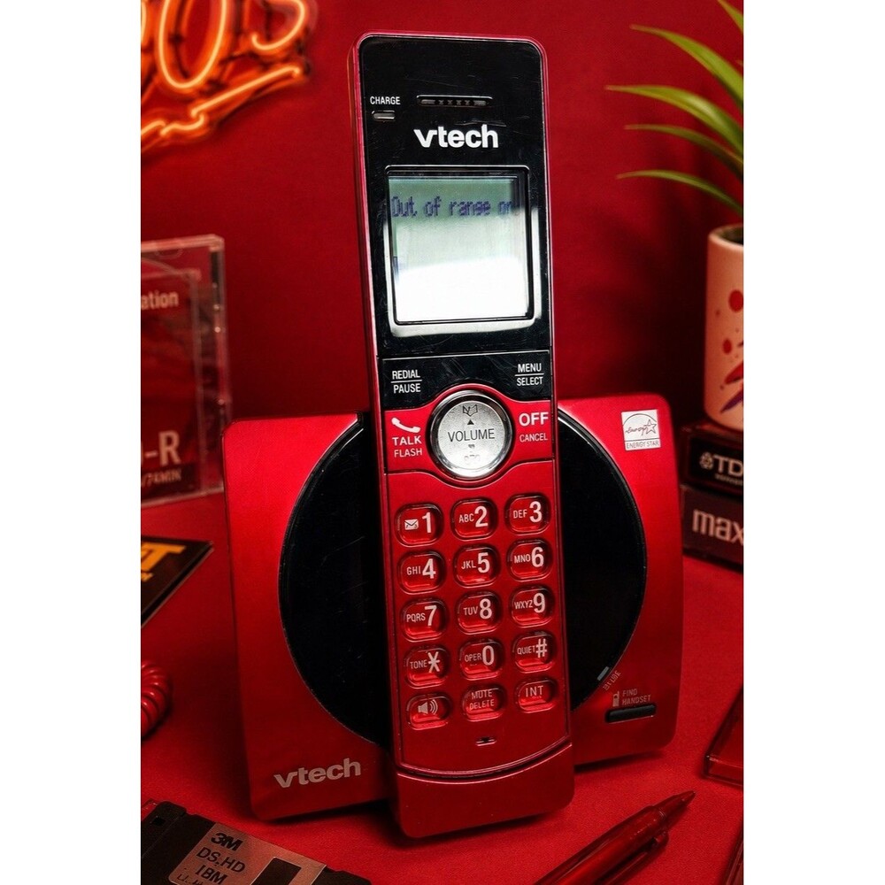 VTech CS6919-16 DECT 6.0 Cordless Phone Red Handset Base Caller ID Working Tele